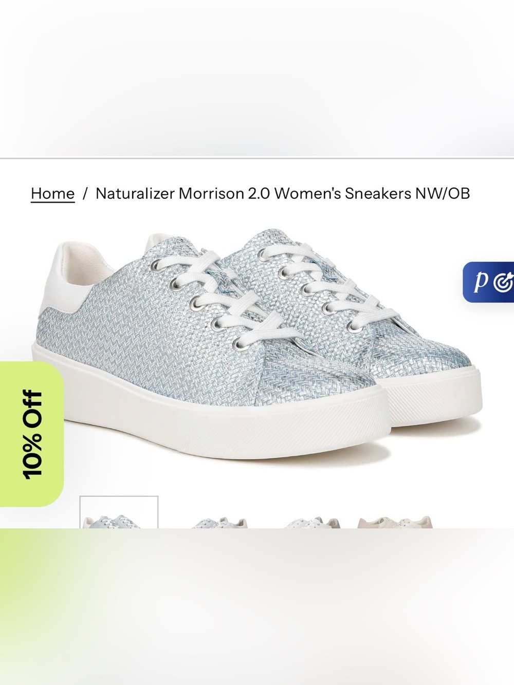 Naturalizer Silver Metallic Lace-Up Sneakers